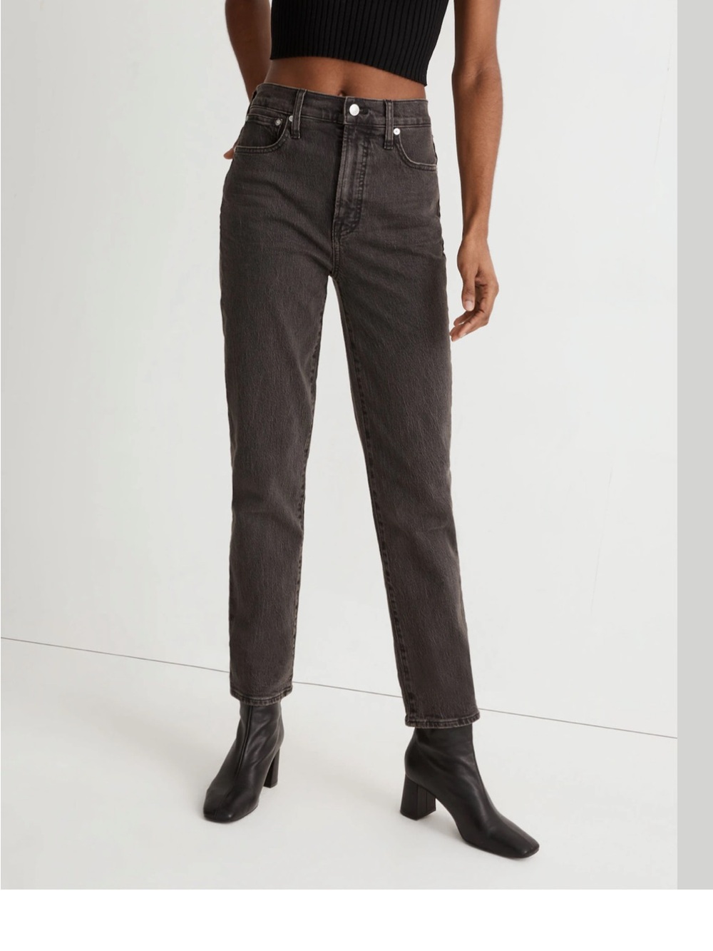 Madewell Curvy Perfect Vintage Jeans 25 Lunar Wash Black